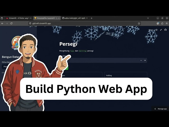 Build a Web App with Python Streamlit | Streamlit Tutorial Indonesia | Learn Python for Beginners
