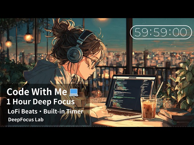 Code With Me 💻 | 1 Hour Deep Focus Session | LoFi Beats + Timer