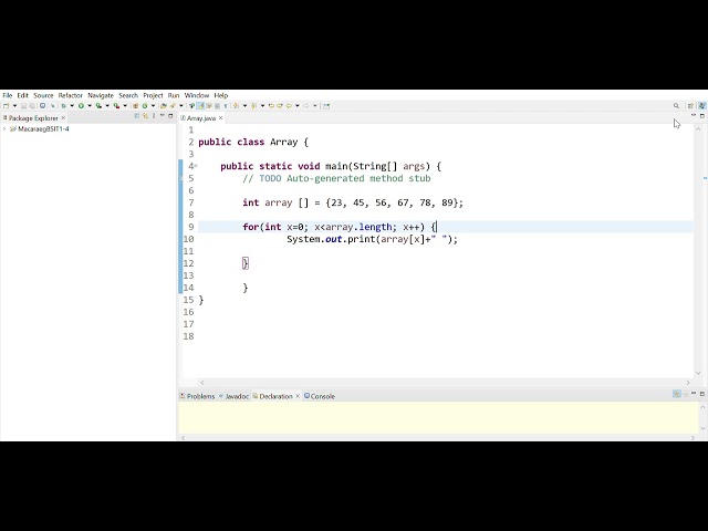 eclipse workspace   MacaraegBSIT1 4 src Array java   Eclipse IDE 2022 03 26 13 03 58