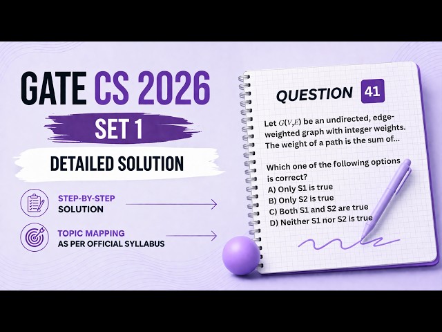GATE 2026 CS Set 1 | Question 41 | Algorithms | Graph