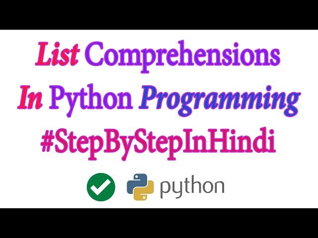 List Comprehensions In Python Explained In Hindi
