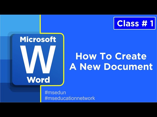 How To Create A New Word Document || Microsoft Word Class 1 || Urdu/Hindi