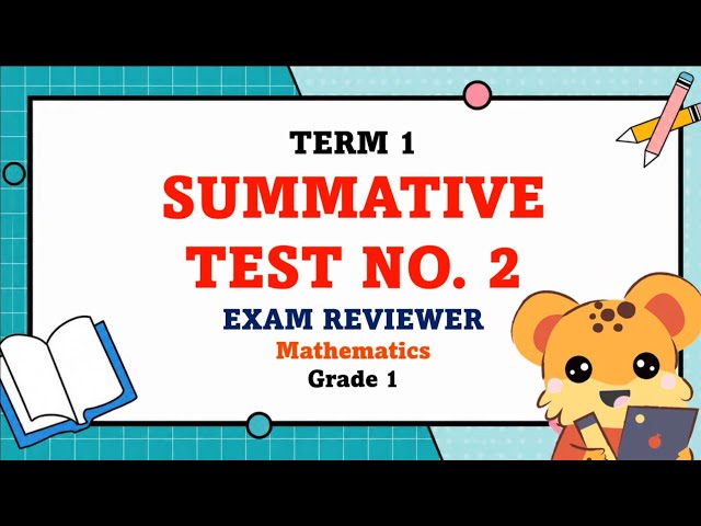 Grade 1 Term 1 Summative Test No. 2- Test Reviewer  in Mathematics 1