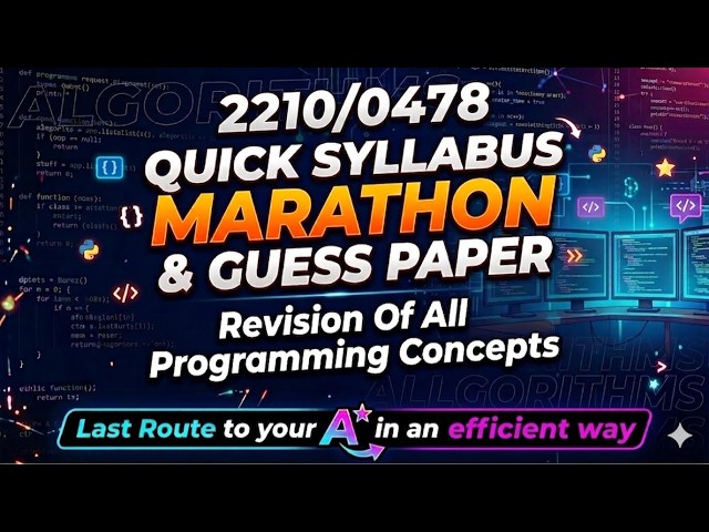 Paper 2 2210/0478 Quick Syllabus Marathon