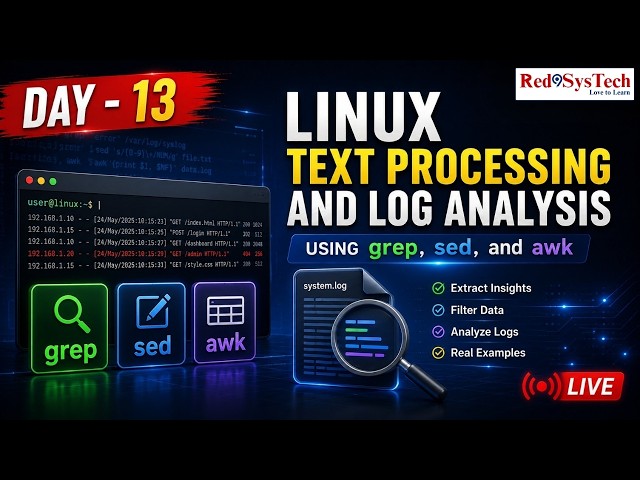 grep sed awk Practical Examples You Will Use at Work| Live | Q&A|Red9SysTech