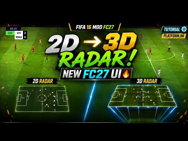 FIFA 16 FC27 Mod | NEW 3D Radar Animation + UI Update & Platform.ini Tutorial! ⚽🎮 