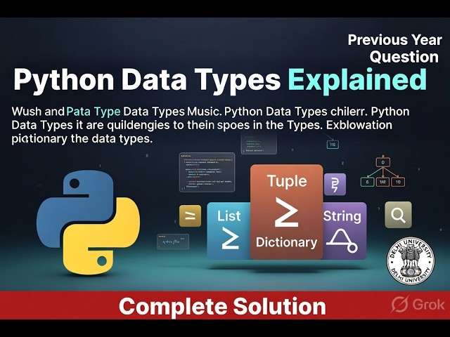 Q2(c) Python Data Types Explained | List Tuple Dictionary String Function | Matching Question | PYQ