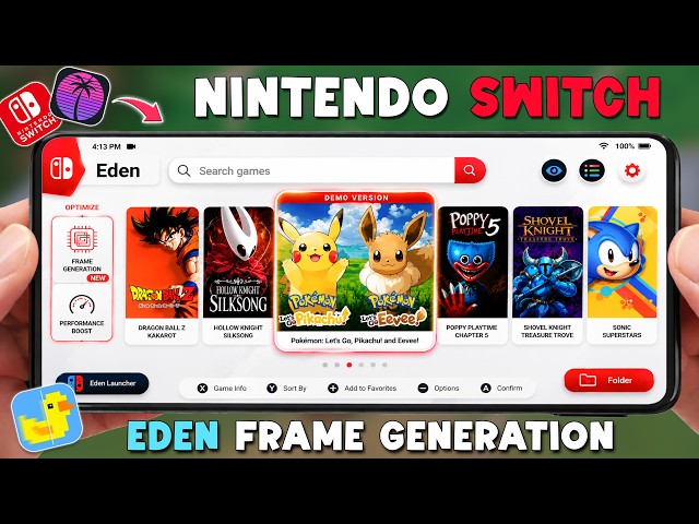 NEW 🔥Nintendo Switch Emulator With Frame Generation Android - Eden Emulator Setup, Setting, Gameplay