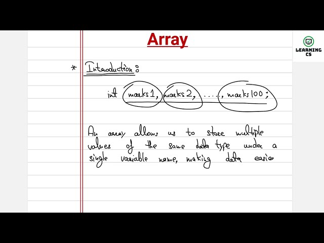 Array Introduction & Definition | Data Structures | Learning CS
