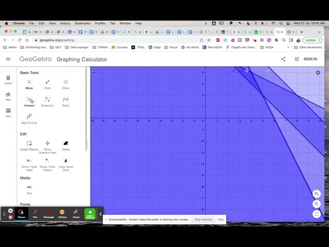 Linear programming on Geogebra: feasible region