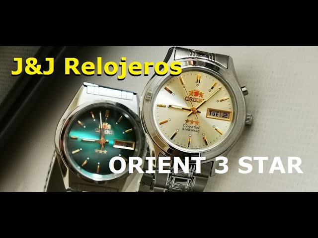 Orient 3 Star FEM0201ZC automatic watch, silver-gold steel strap, golden dial, automatic, in Spanish