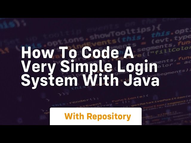 how to code a very simple login system with java