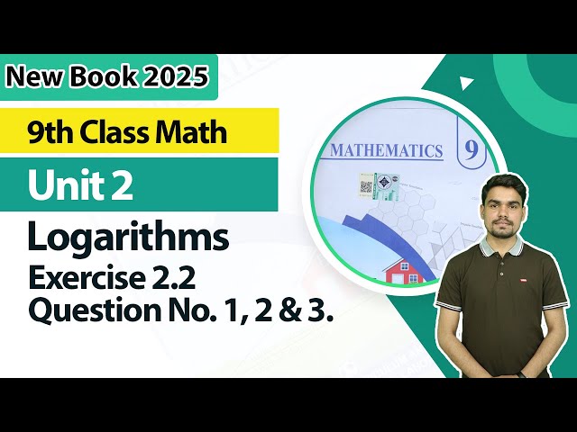 9th Class Math Unit 2 | Exercise 2.2, Question (1, 2 & 3)  | 9th Class Math New Book 2025
