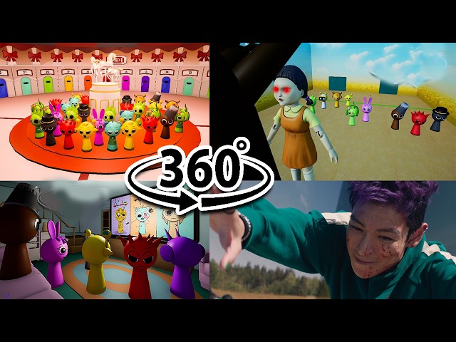 VR 360 Sprunki Dominates Squid Game Compilation!