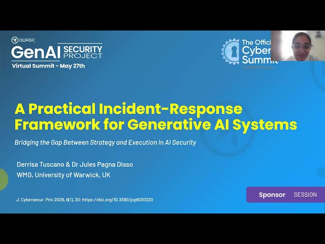 Community | A Practical Incident Response Framework for Generative AI Systems