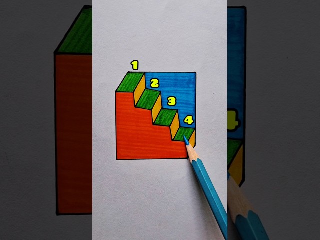 How many stairs 🙀 ❓️ #3d #art #drawing