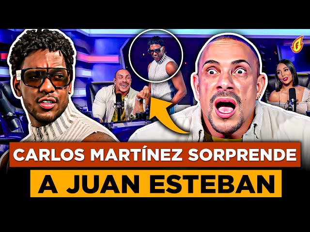 Carlos Martinez surprises Juan Esteban in the booth. “Fogon says Juan owes his career to Carlos.”