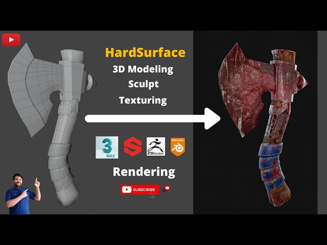 AXE Weapons Show reel Demo 3DsMax, Substance Painter Zbrush Blender Rendering Weapons