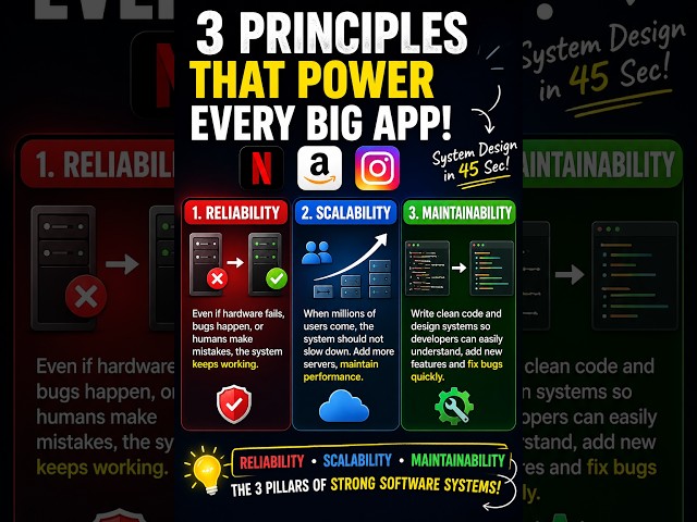 The 3 Principles Every Software Engineer Must Know! 💻 #SystemDesign #shorts