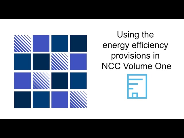 Using the energy efficiency provision in NCC Volume One