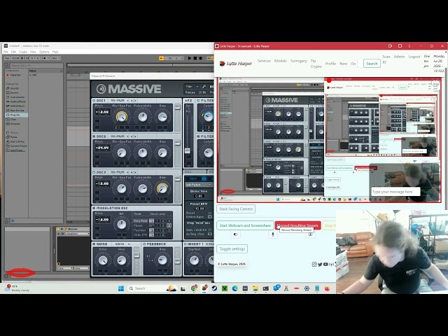 Making music in the afternoon using Ableton and Native Instruments wit