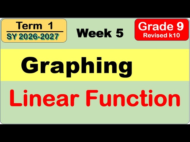 Grade 9 Math | Graphing Linear Function First Term (Term 1) Week 5 Revised K to 10 Curriculum