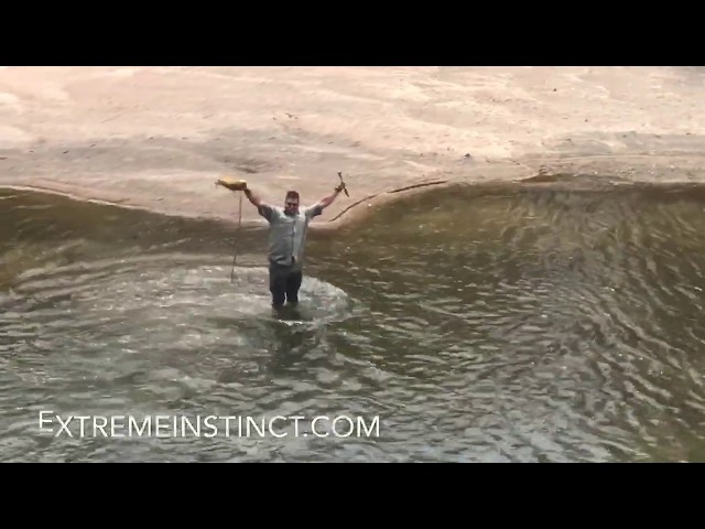 Hunting Fish Primitive Atlatl in Action