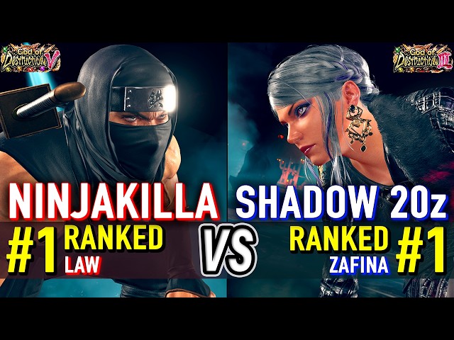 T8 🔥 NINJAKILLA (#1 Ranked Law) vs SHADOW 20Z (#1 Ranked Zafina) 🔥 Tekken 8 High Level Gameplay