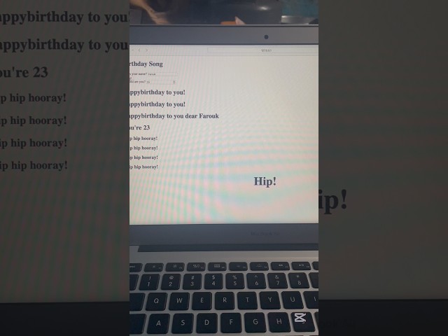 built an interactive birthday song app using HTML, CSS & JavaScript for front-end skills.