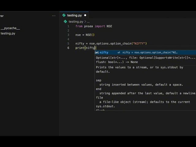 How to fetch NSE Option Chain in 3 lines of code (python) (pnsea)