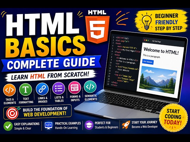 HTML Basics Complete Guide: Learn HTML from Beginner to Advanced Step by Step