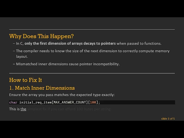 Fixing passing argument from incompatible pointer type in C Multidimensional Arrays