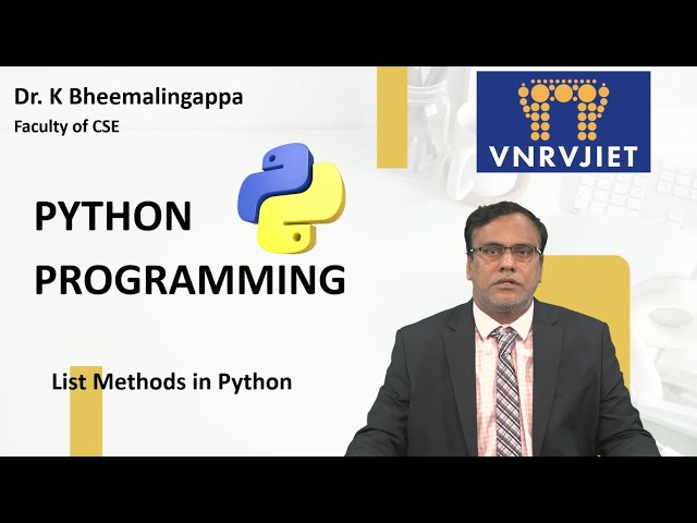 List Methods in Python by Dr. K Bheemalingappa