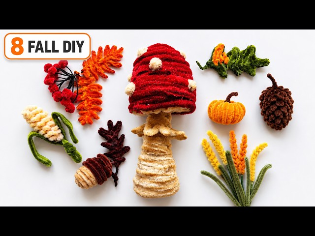 8 Fall Decor Ideas from Pipe Cleaners | Easy Autumn Crafts for Adults