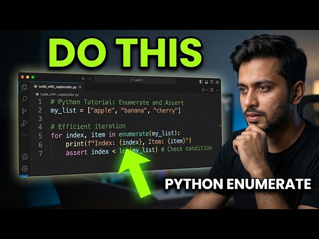 Python enumerate() & assert Explained in One Video | Complete Beginner to Advanced Tutorial