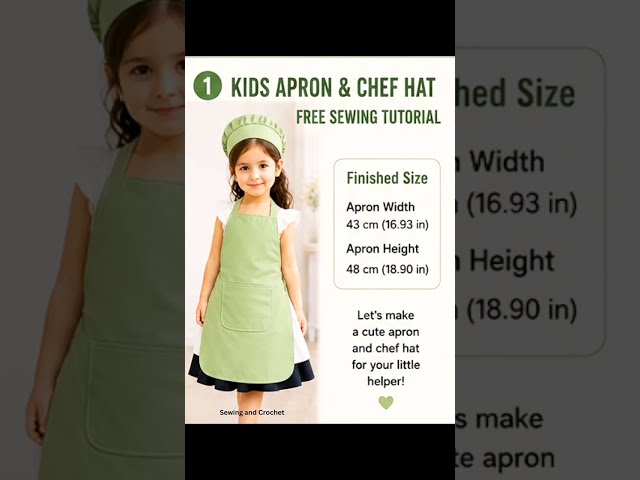 👩‍🍳 DIY Kids Apron & Chef Hat Sewing Tutorial! 🧵