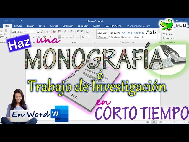 HACER UNA MONOGRAFÍA O TRABAJO DE INVESTIGACIÓN EN WORD