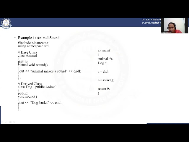 Programming with C & C++ : Unit -12 Polymorphism Part 2