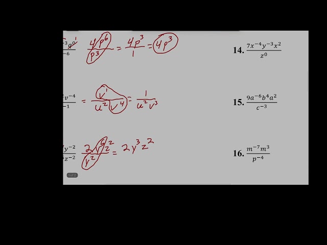 2C. Negative Exponents Practice C