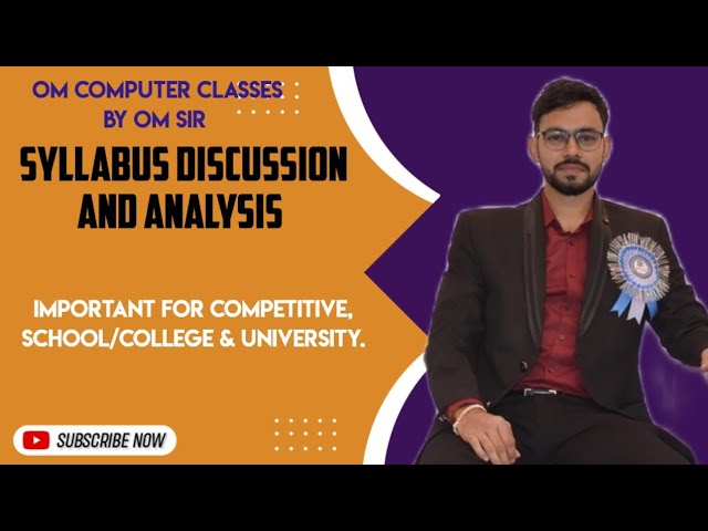 Syllabus Discussion & analysis.    #computereducation #computer #education 