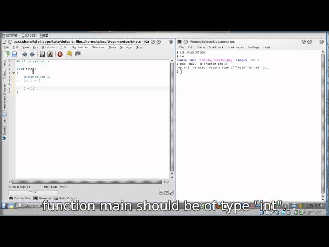 Using an editor and a compiler to test your C programs