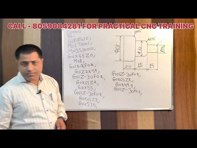 Step Turning Program on CNC With X & Z | #49 | Step Turning Program On CNC Machine | CNC Training