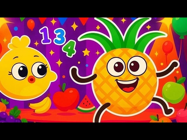 🍍 Giligilis Pineapple Party 🎵 Learn Numbers 1, 3, 4, Fruits & Colors with Fun Songs and Smiles!
