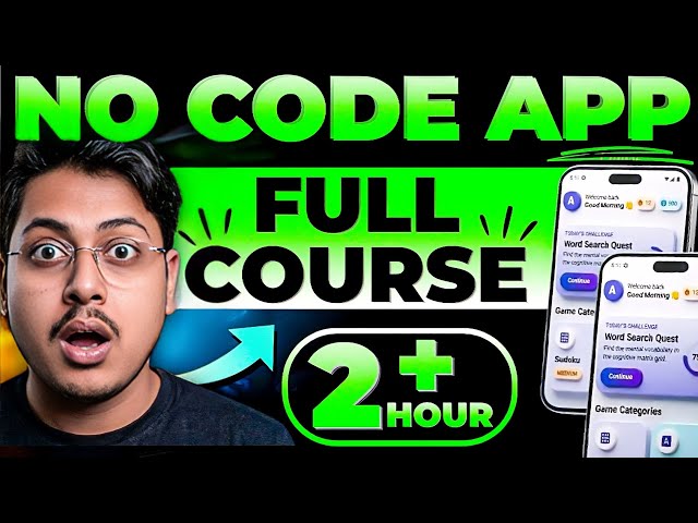 AI (No Code) Mobile Apps Making Full Course (free) | 2+ Hours | Build Real AI Projects!