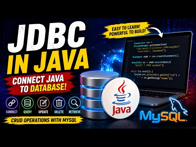 Java JDBC Tutorial for Beginners | Connect Java to MySQL Database & CRUD Operations
