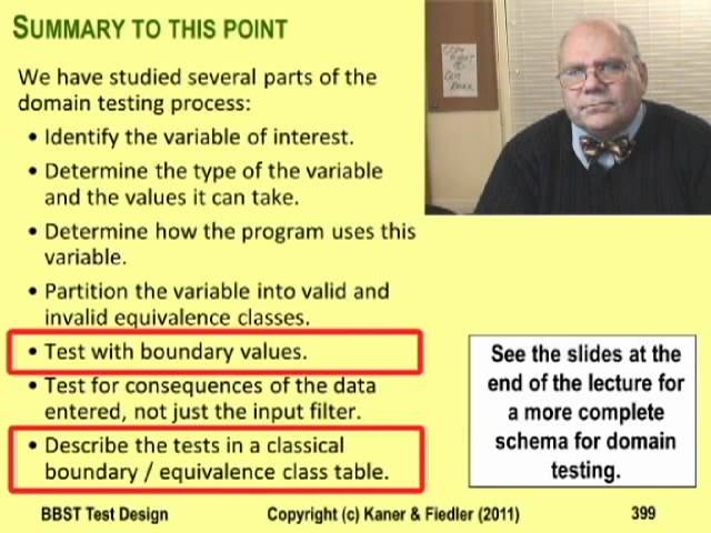 BBST Test Design 5B: Domain Testing