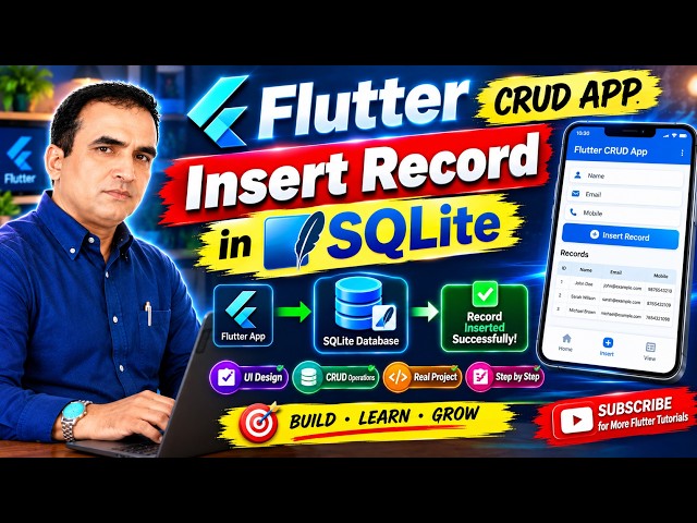 Flutter CRUD App Insert Record in SQLite | Video 69