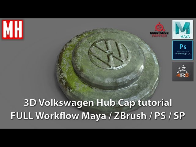 Modeling a Volkswagen Hubcap in 3D ( FULL WORKFLOW )