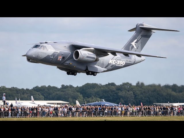 POWERFUL DISPLAY OF EMBRAER KC-390 AT FARNBOROUGH AIRSHOW -4K 