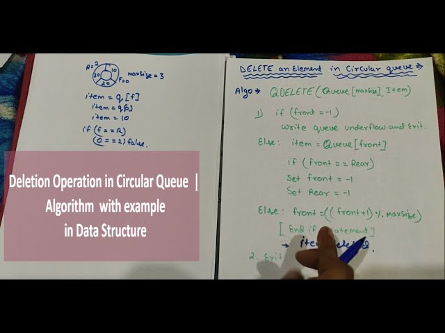 Deletion Operation in Circular Queue  | Algorithm in Data Structure in Hindi